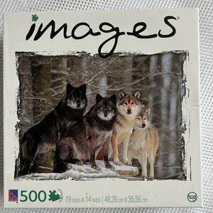 Images Jigsaw Puzzle Canadian Timbre Wolves Sealed 500 Pieces 19" x 14" NEW